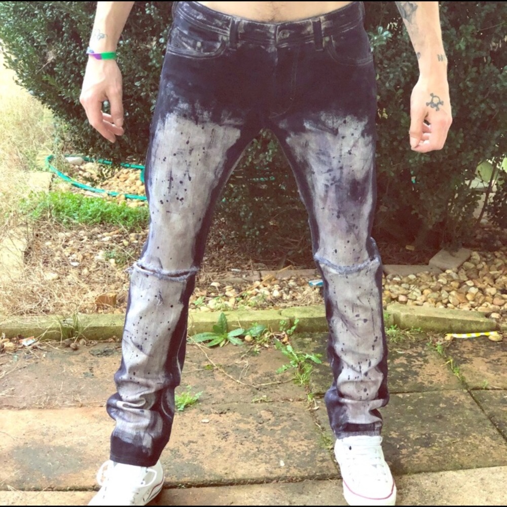 Diesel heavy waxed Skinnies by D & J custom. NWT!